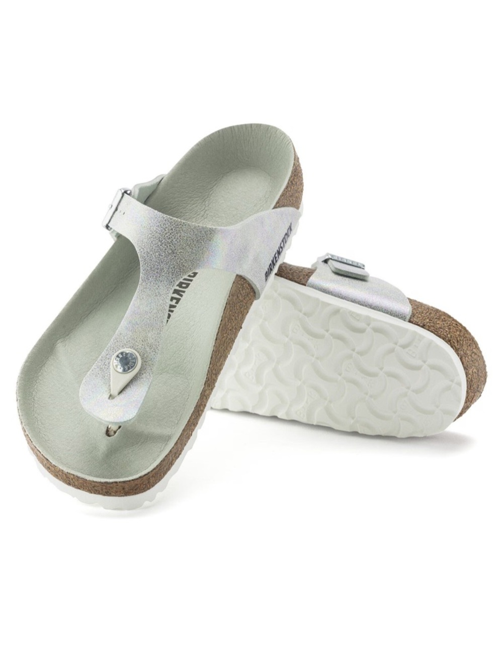 Birkenstock Gizeh Vegan Sandals Iridescent Matcha